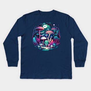 Magic Mushrooms Kids Long Sleeve T-Shirt